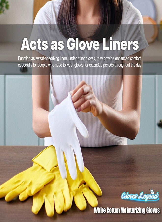 Gloves Legend 3 Pairs - Women Size Small - Gloves Legend White Cotton Moisturizing Gloves for Dry Hands Eczema Sleeping Nighttime Care - Image 4